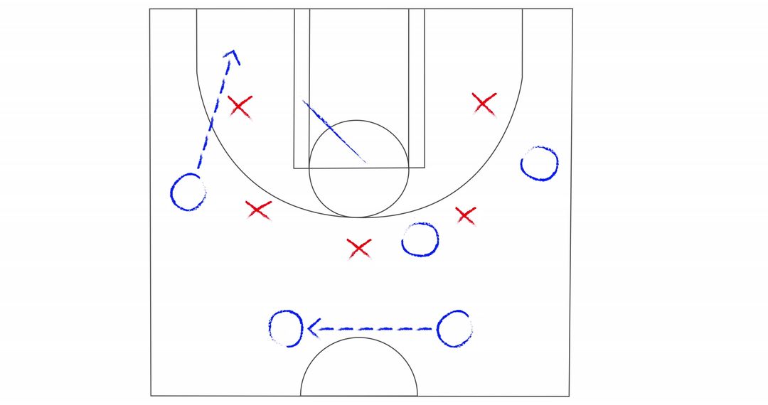 Basketball Court Strategy Diagram for Offense Planning - Free Images, Stock Photos and Pictures on Pikwizard.com