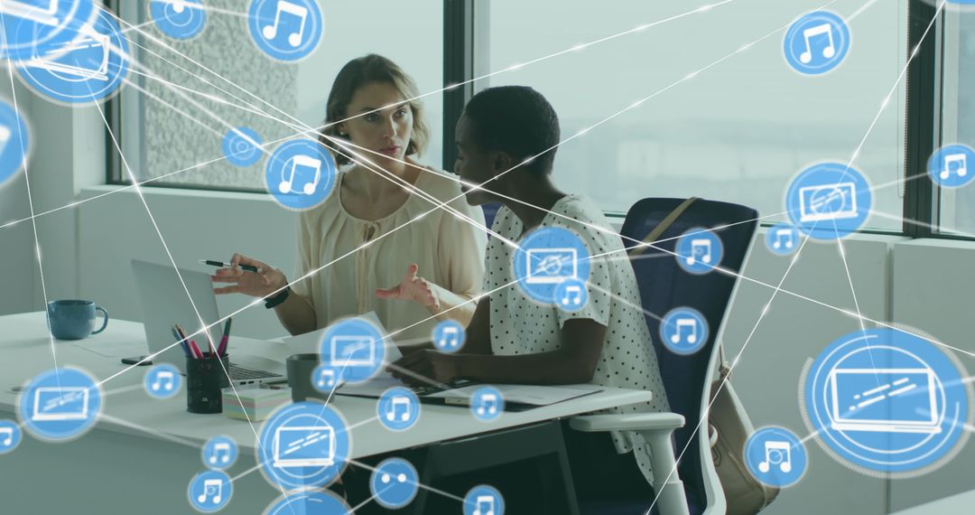 Diverse Business Team Engaging in Modern Workspace Communication