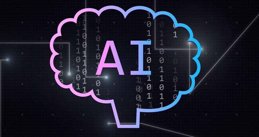 Artificial Intelligence with Digital brain hologram and binary code - Free Images, Stock Photos and Pictures on Pikwizard.com
