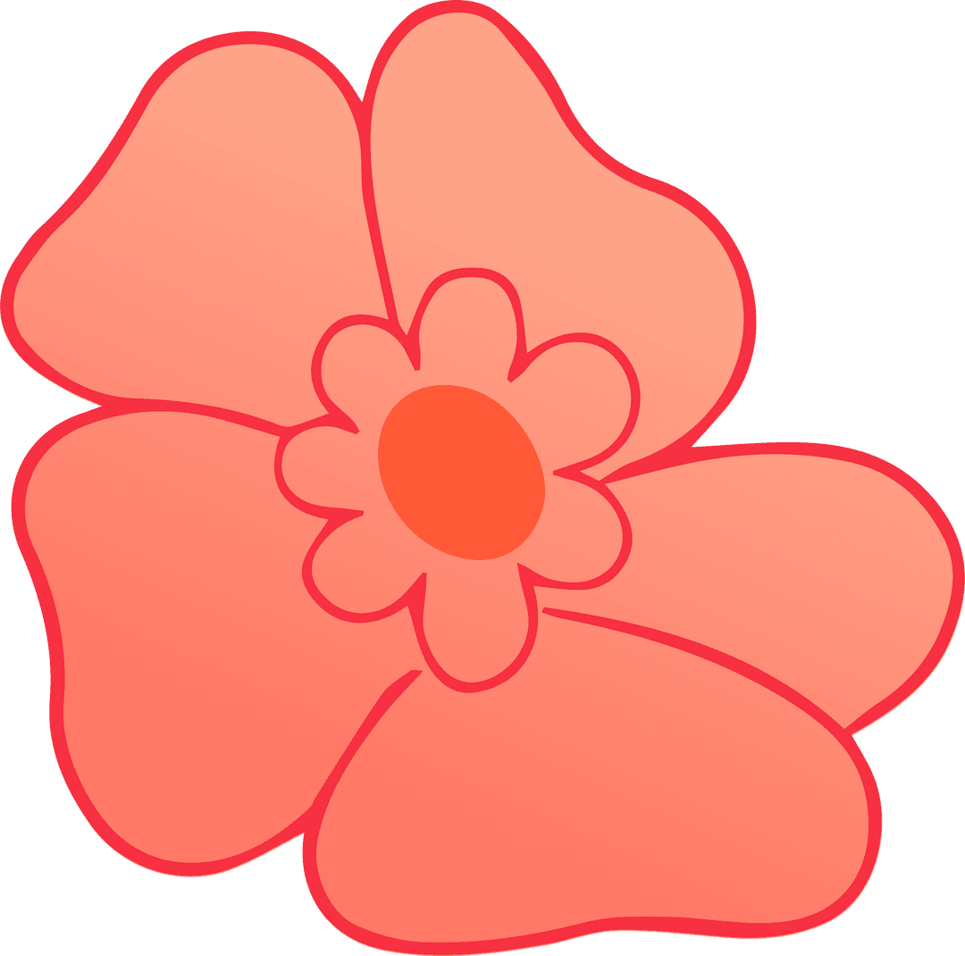 Coral Flower Blossom Floating on Transparent Background for Overlay Design