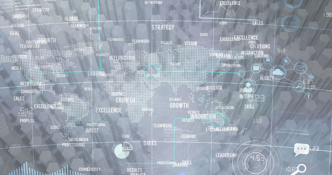 Global Business Strategy and Innovation Concepts with Digital Interface