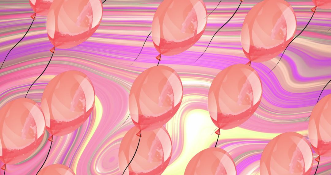 Pink Balloons on Colorful Swirling Background - Free Images, Stock Photos and Pictures on Pikwizard.com