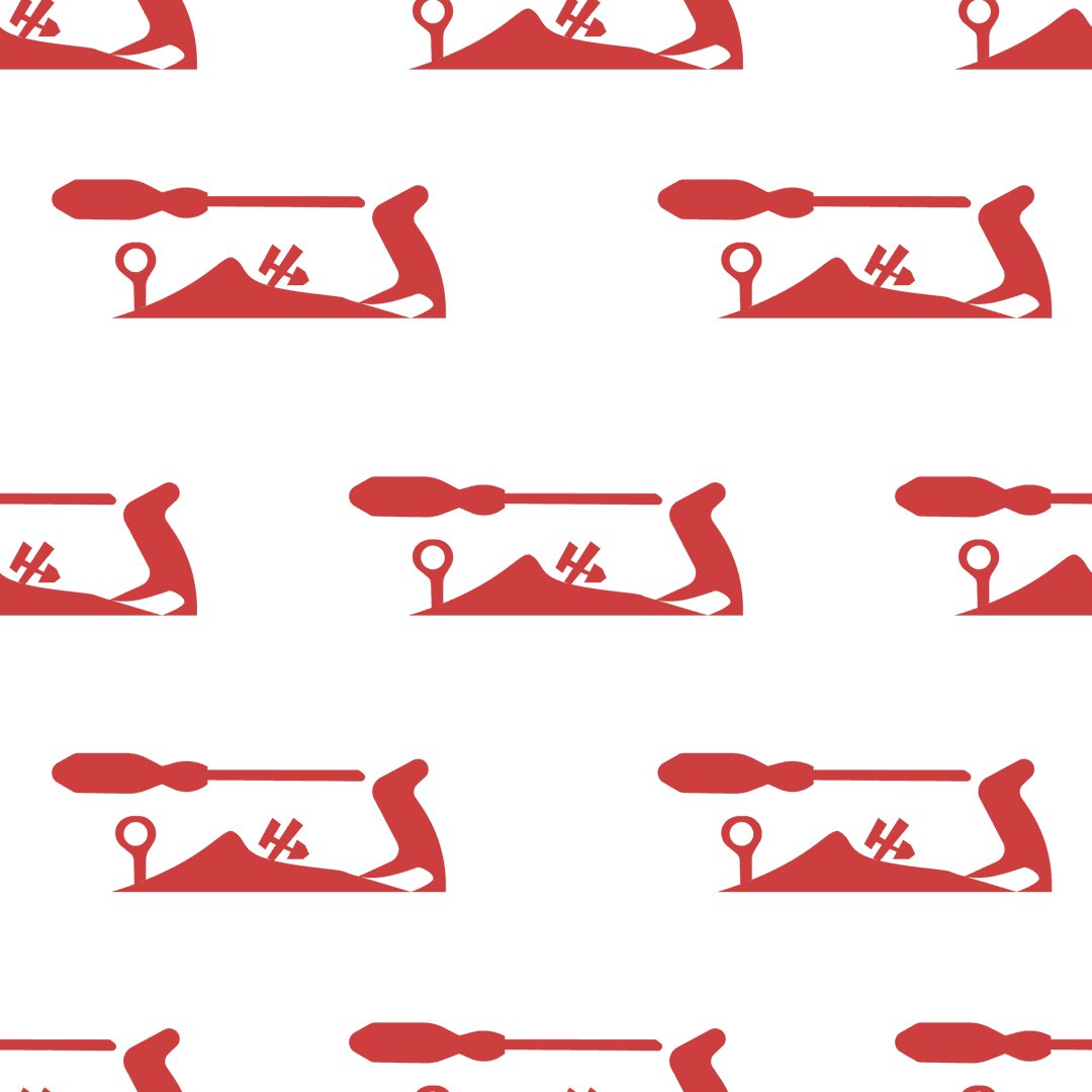 Red Graphic Shapes on Transparent Background Pattern Illustration