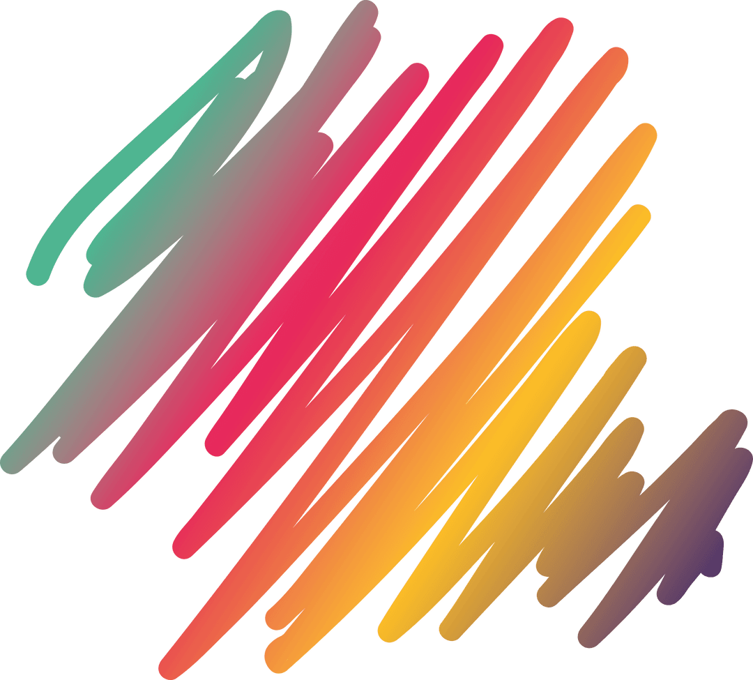 Colorful Gradient Scribbles on Transparent Background Vector Illustration