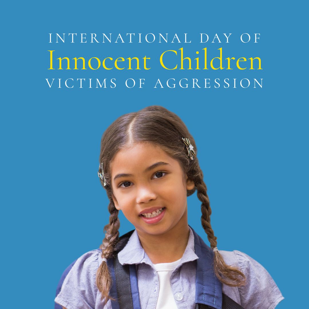 International Day Highlighting Child Victims of Aggression with Schoolgirl