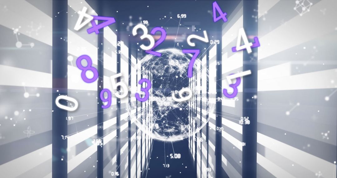 Digital Network Globe with Data Connections Over Servers Background