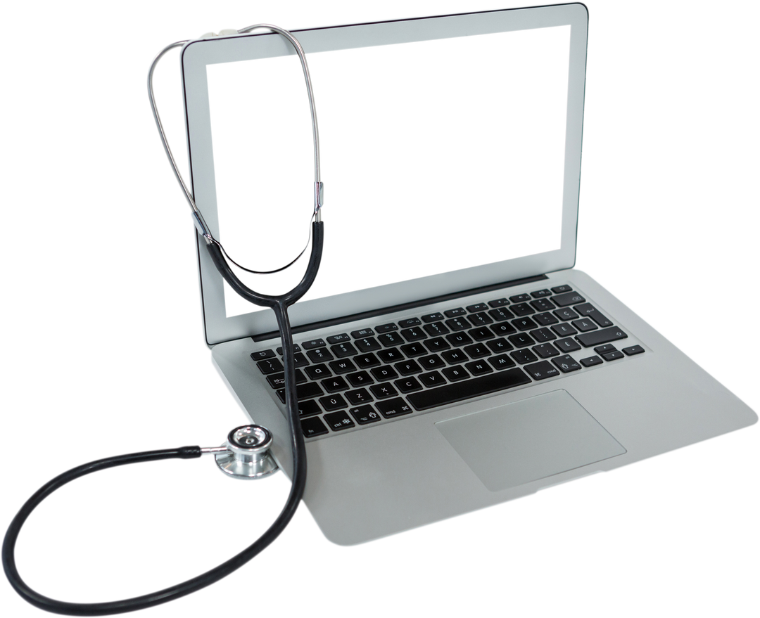 Transparent Image: Stethoscope on Laptop Screen Technology and Healthcare Concept - Download Free Stock Images Pikwizard.com