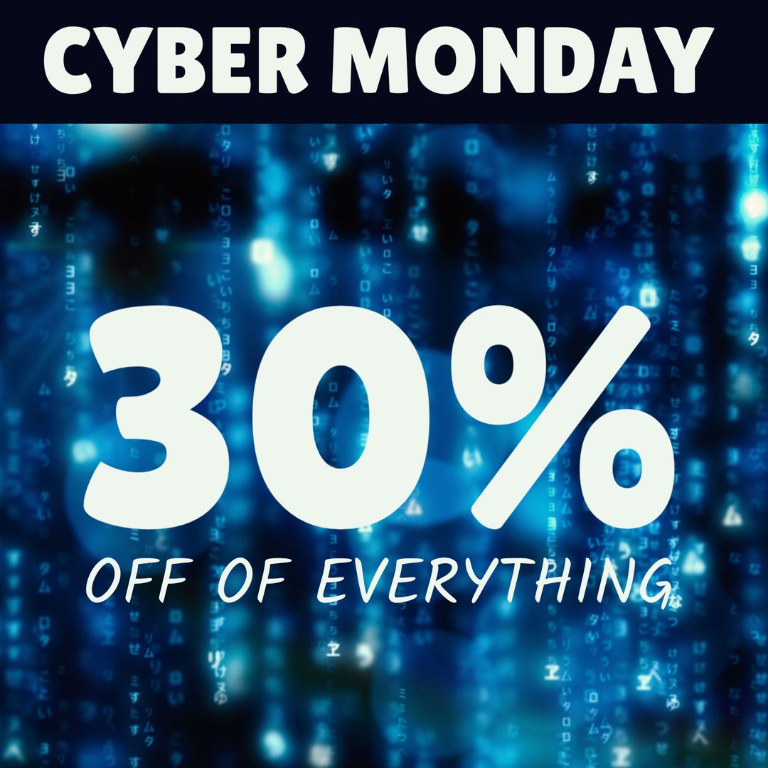 Cyber Monday Digital Sale Announcement with 30% Discount Offer