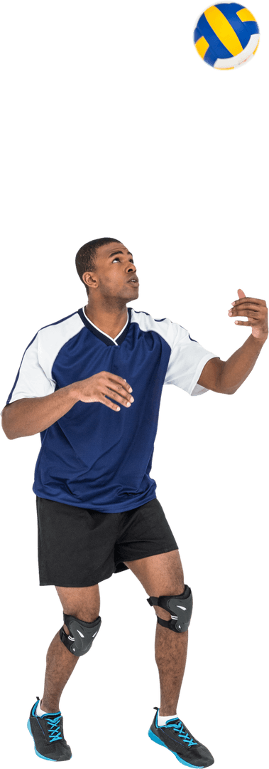 Athlete in Motion with Volleyball on Transparent Background