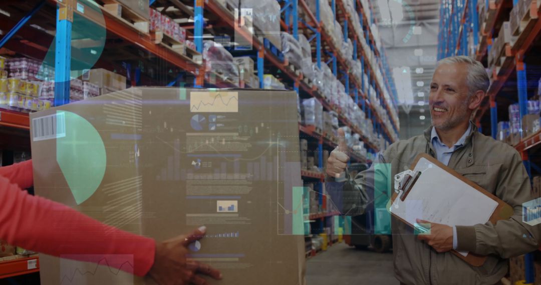 Warehouse Team Discussing Metaverse Financial Data Analytics