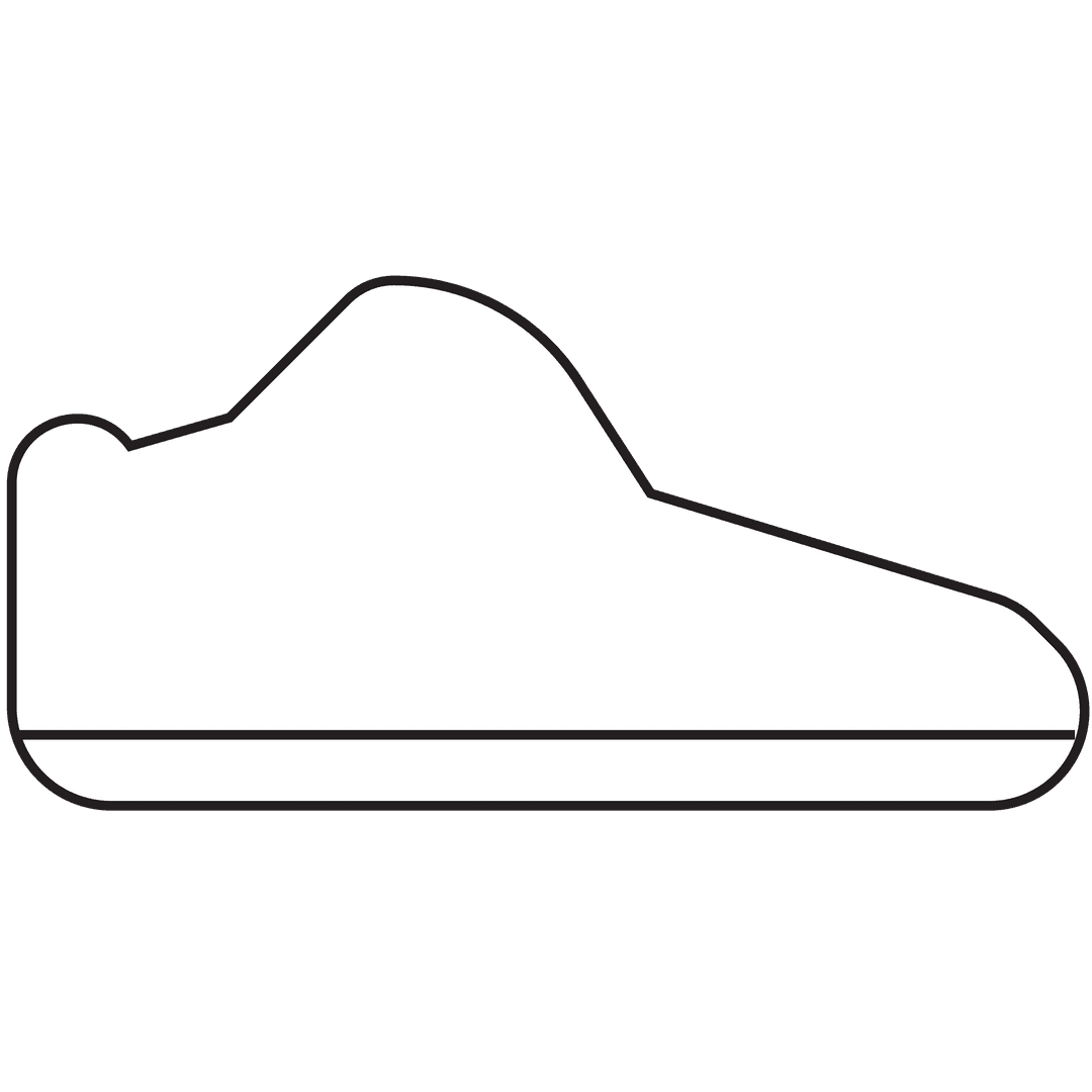 White Sneaker Silhouette on Transparent Background for Creative Design