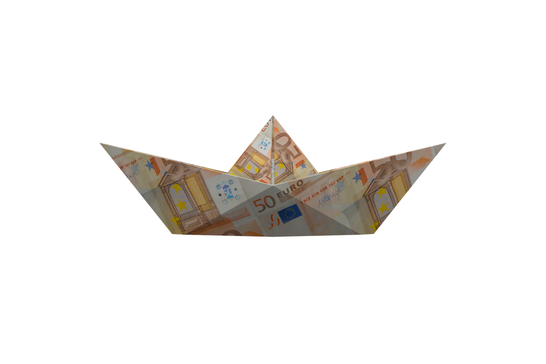 Transparent Paper Boat Made from European Currency Notes on White - Download Free Stock Images Pikwizard.com