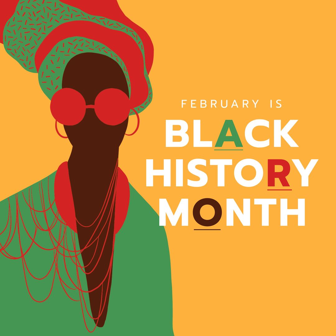 Black History Month Poster Featuring African American Woman in Vibrant Colors - Download Free Stock Templates Pikwizard.com