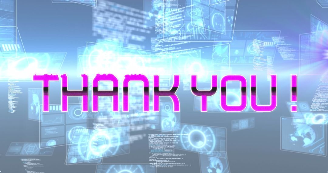 Digital Gratitude with Futuristic User Interface Background