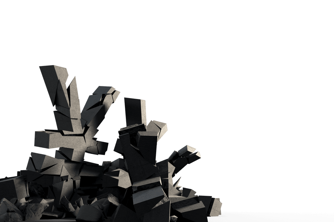 Transparent Broken Concrete Currency Sign Isolated