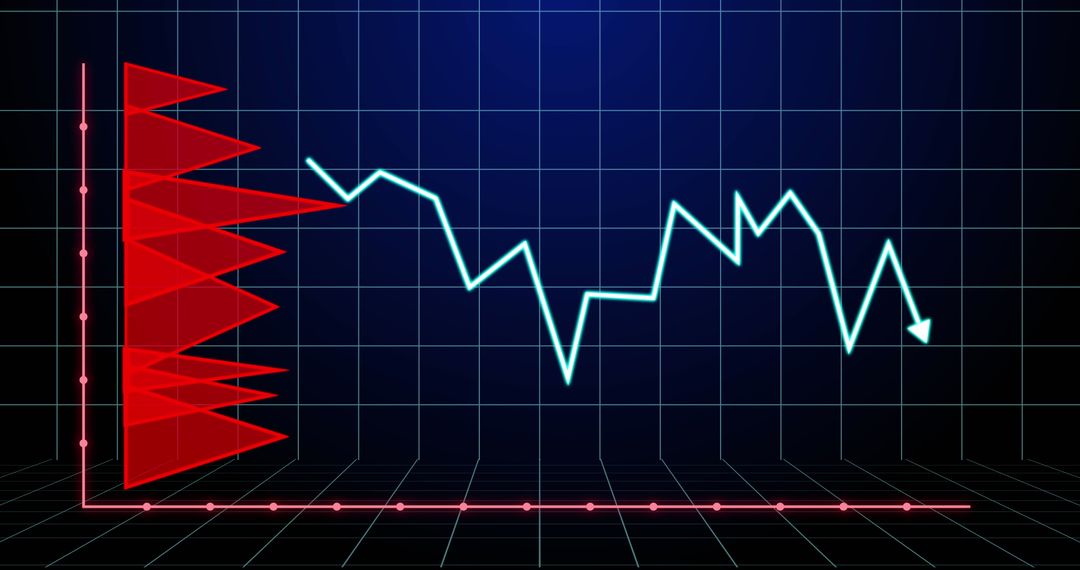 Falling Line Graph on Navy Background Illustrating Economic Decline