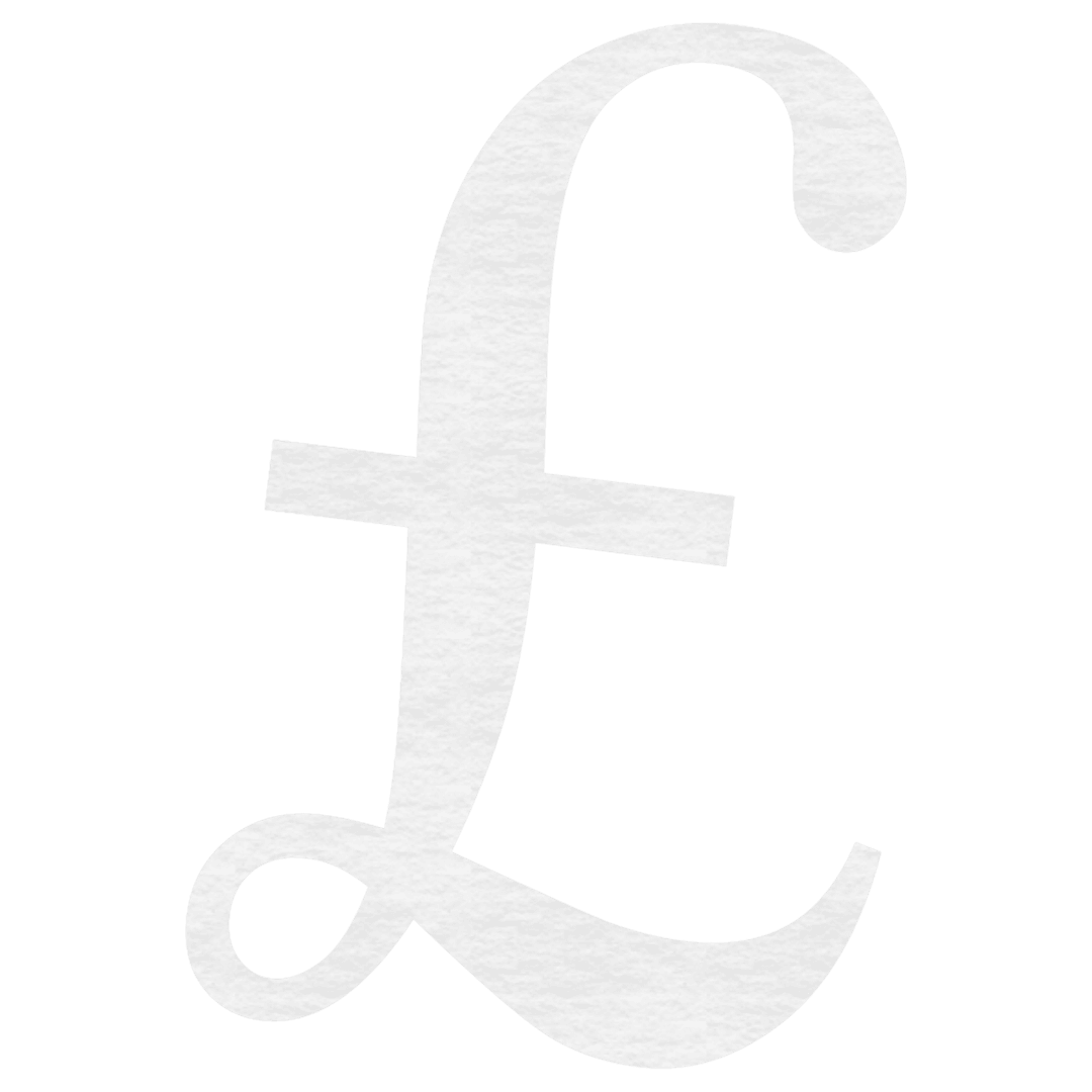 White British Pound Symbol on Transparent Background