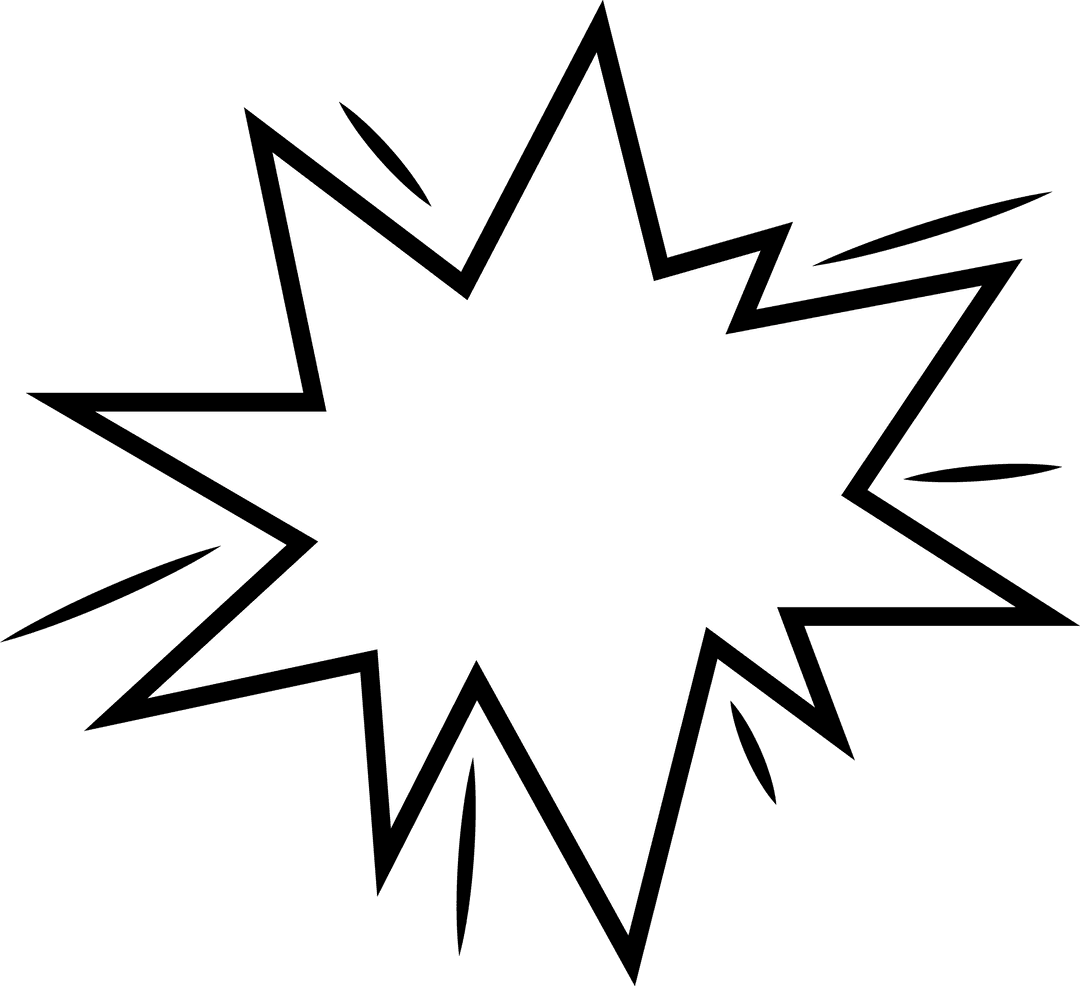 Abstract Star-Shaped Blowout on Transparent Background