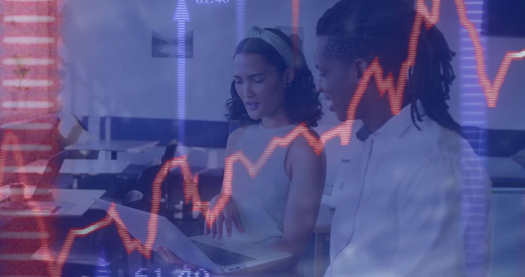 Diverse Professionals Analyzing Complex Financial Data in Modern Office