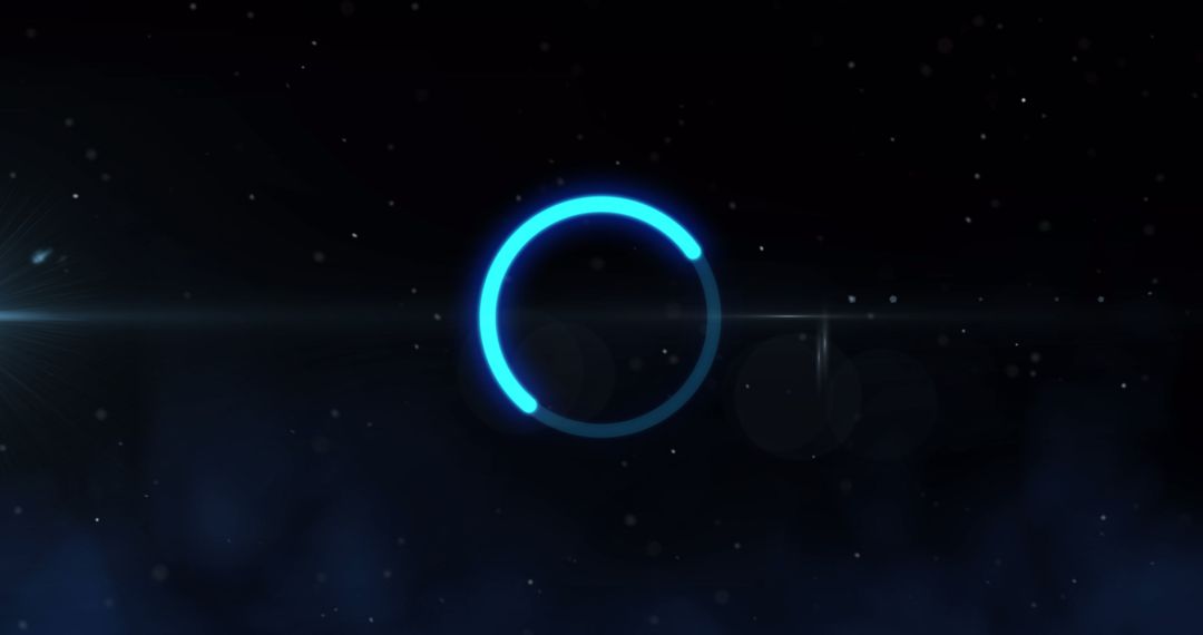 Glowing Digital Loading Circle in Space