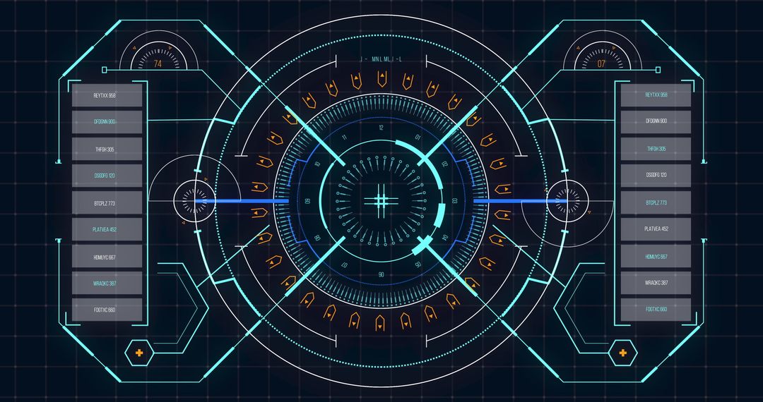 Futuristic HUD Interface Analyzing COVID-19 Cell Data