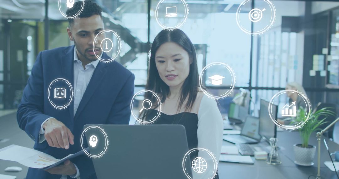 Diverse Professionals Collaborating on Digital Business Strategy