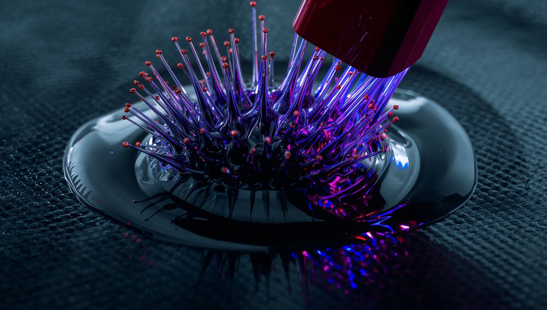 Ferrofluid in Motion: Reactive Metallic Spikes with Magnetic Attraction