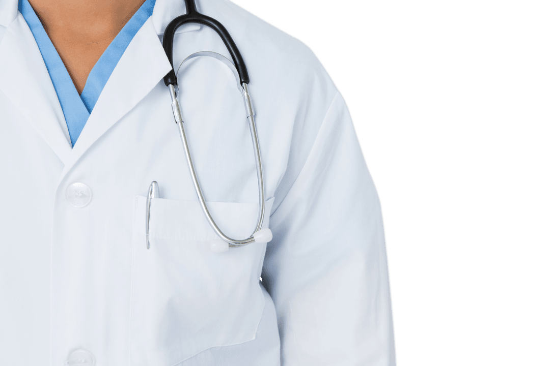 Transparent Background Male Doctor with Stethoscope