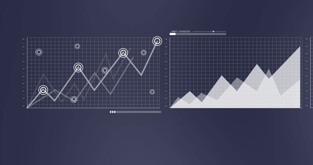 Futuristic Financial Data Processing Overlay with Graphs