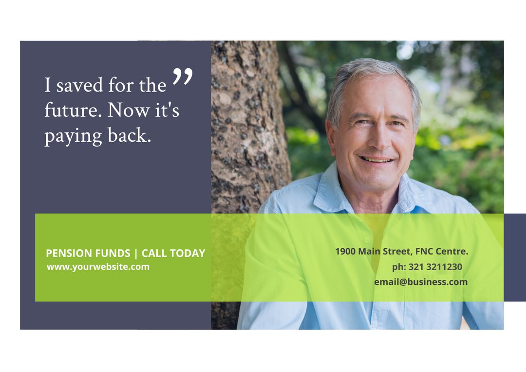 Smiling Elderly Man Endorsing Pension Fund Benefits