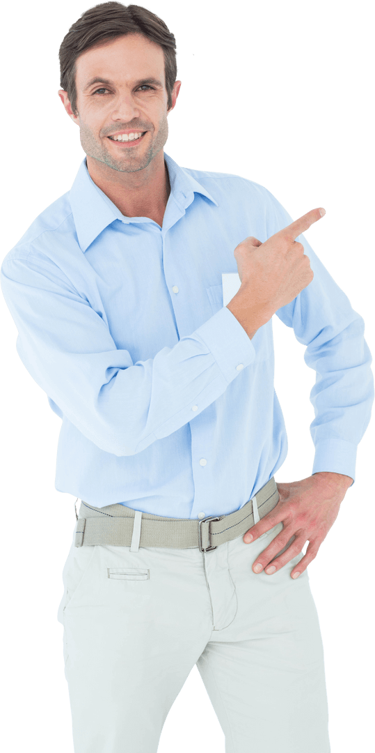 smiling businessman pointing towards transparent copy space - Download Free Stock Images Pikwizard.com