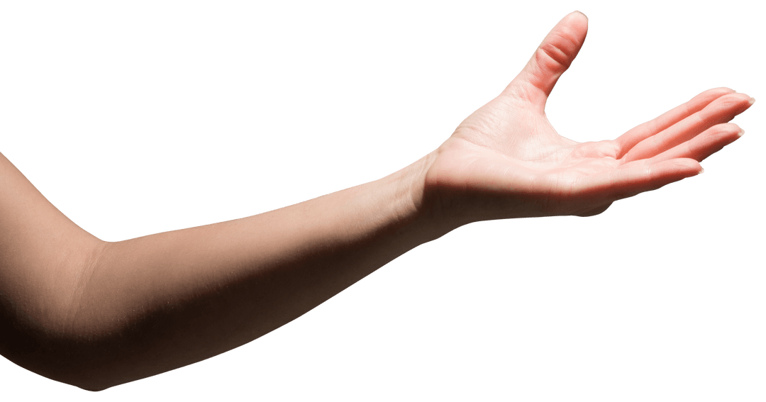 Caucasian Woman's Hand Reaching Out Transparent Background