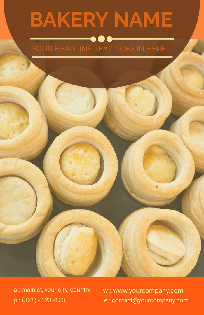 Elegant Bakery Template Featuring Puff Pastry Selection