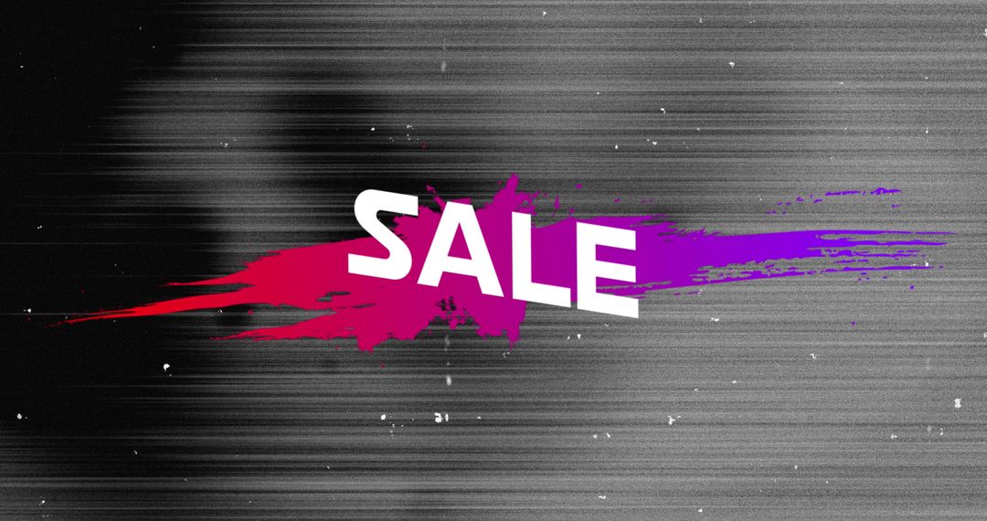 Dynamic Sale Promotion Banner with Vibrant Brush Stroke