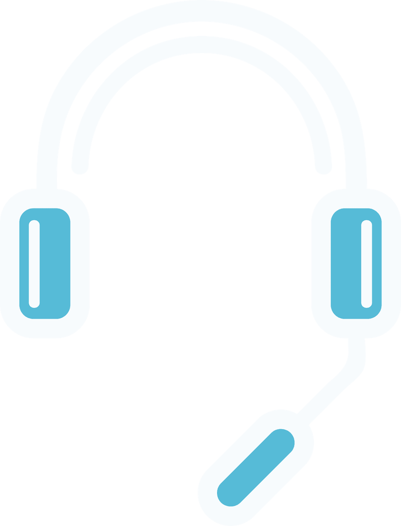 Transparent Headset Icon for Customer Service Communication