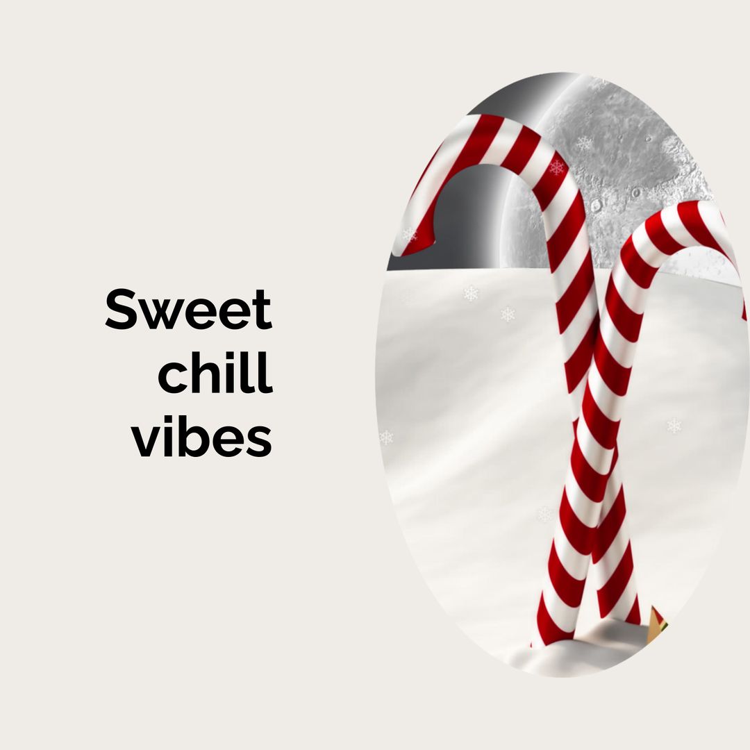 Sweet Chill Vibes Text With Candy Canes in Winter Scenery - Download Free Stock Templates Pikwizard.com