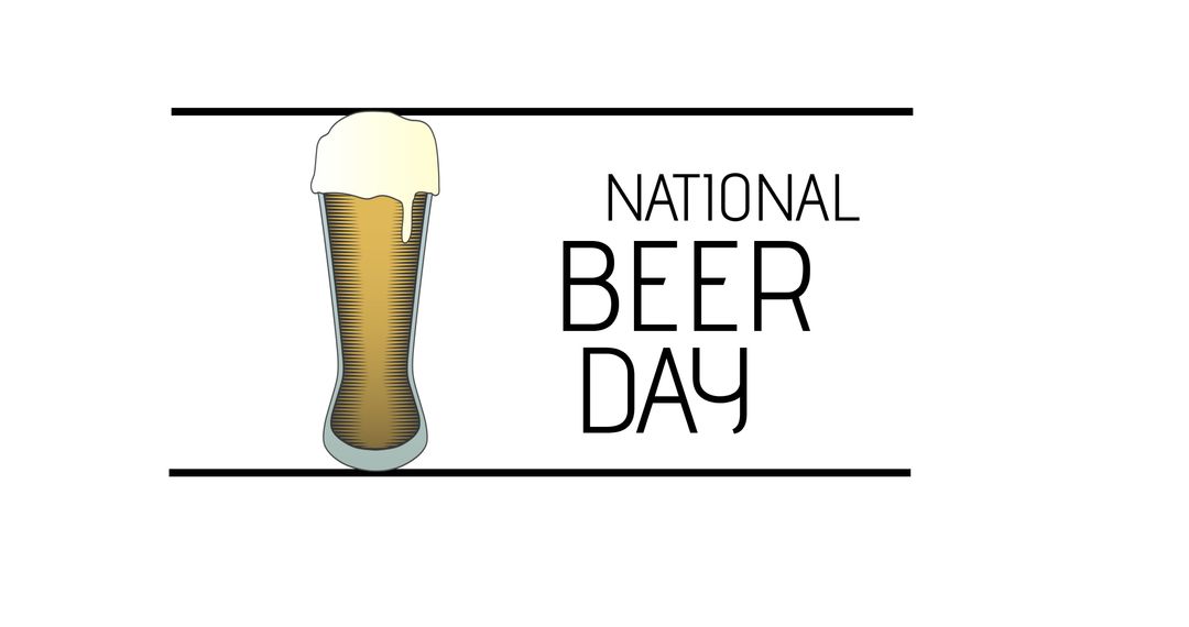 National Beer Day with Pint of Beer Illustration on White