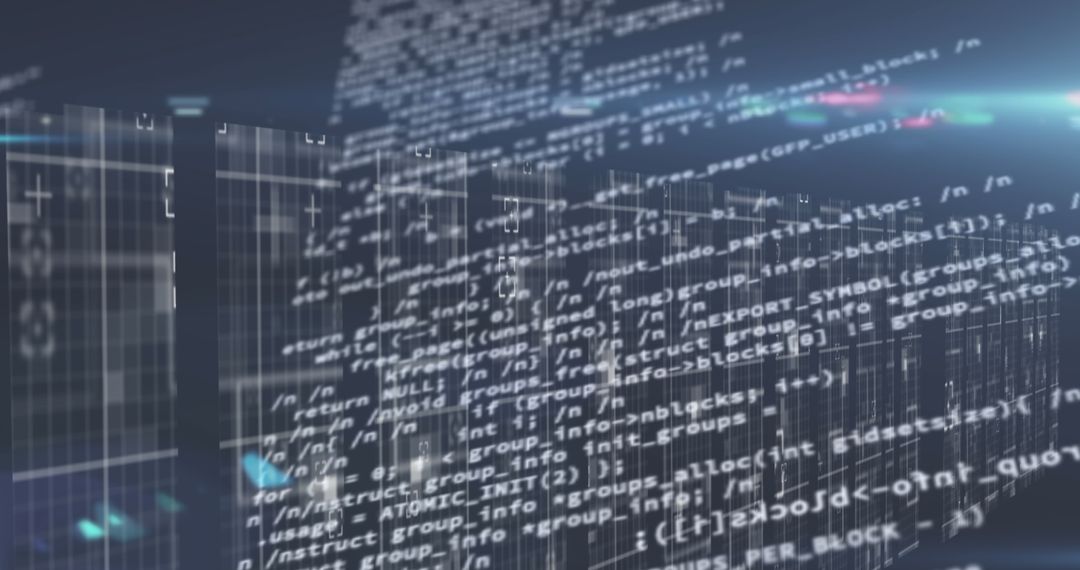 Digital Data Streams Flowing Over Server Room Background