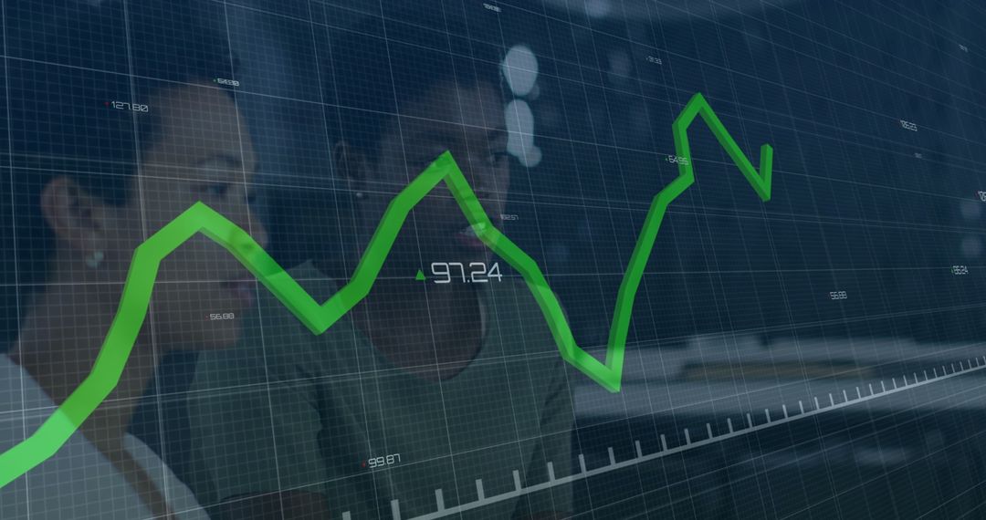 Financial Growth with Diverse Professionals Analyzing Chart Data