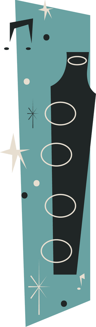 Transparent Vintage Vase Art with Teal Analog Elements