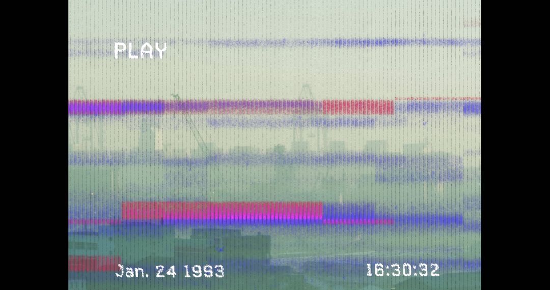 Retro VHS Glitch Effect with Time-Stamp Overlay