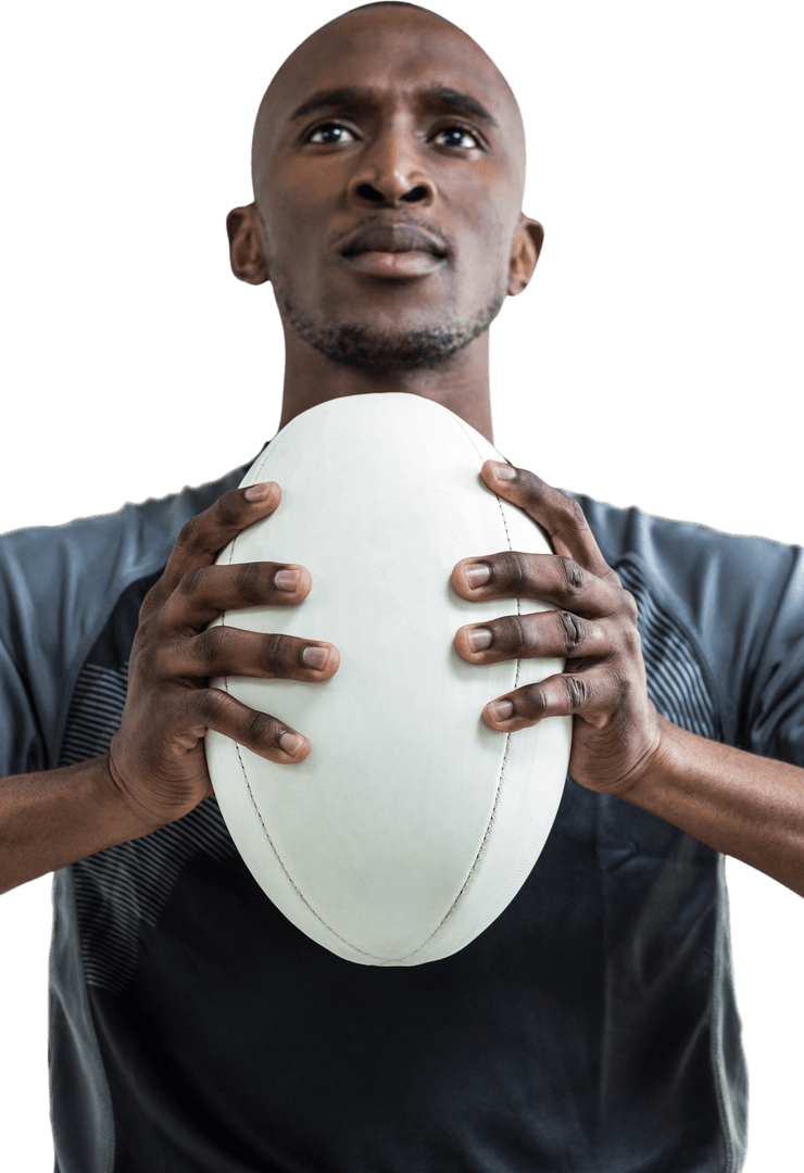 Transparent Background Rugby Player Holding Ball
