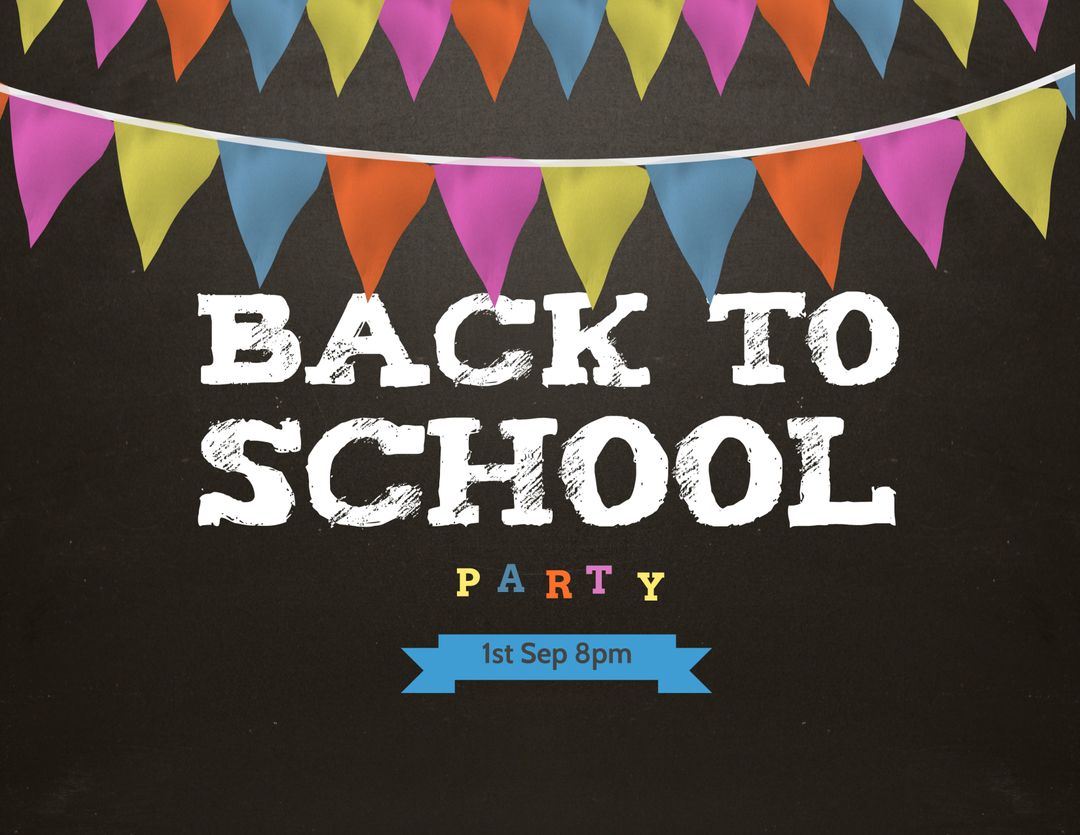 Back to School Celebration with Colorful Bunting Background