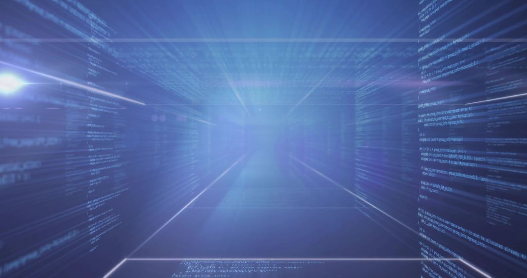 Digital Data Flow in Futuristic Tech Matrix