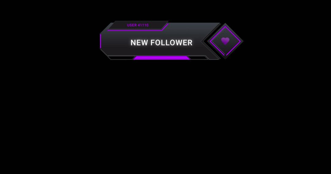 Digital Follower Notification on Black Background