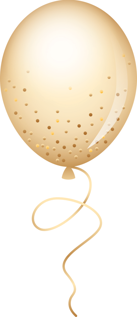 Beige Celebration Balloon With Gold Dots on Transparent Background - Download Free Stock Images Pikwizard.com