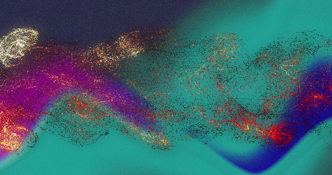 Vibrant Energetic Glowing Lights on Colorful Fluid Wave