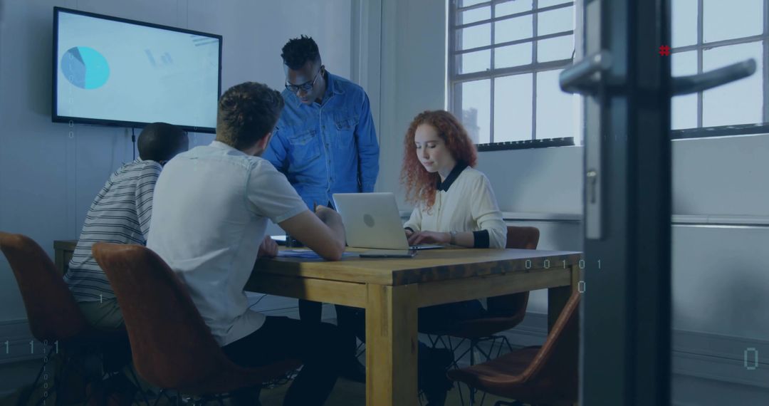 Diverse Team Brainstorming in Modern Conference Room