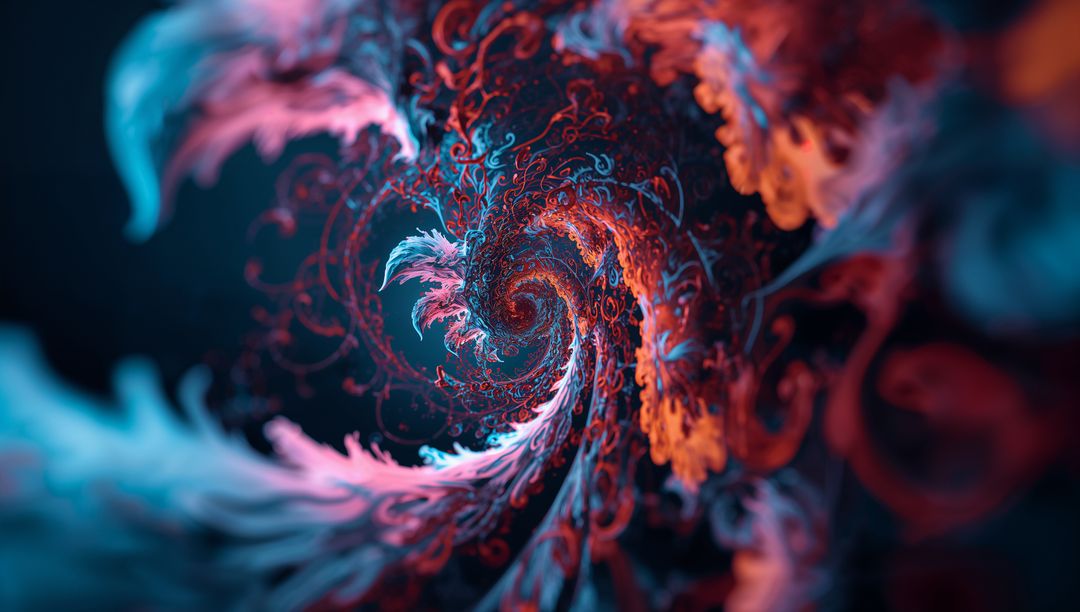 Dynamic Fractal Vortex with Luminous Tendrils