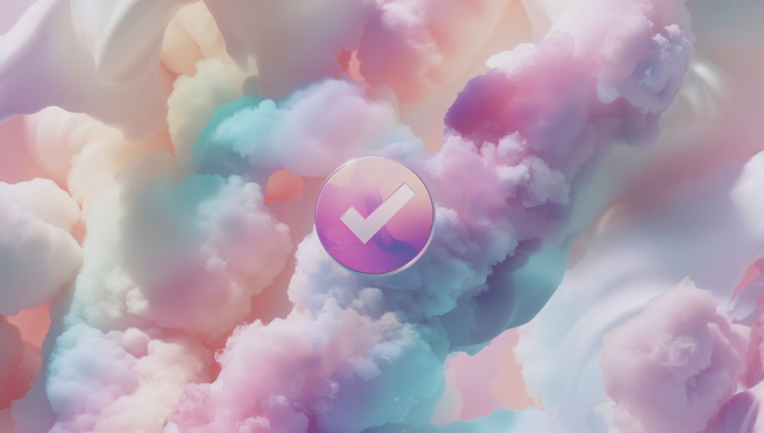 Futuristic Abstract Cloud with Digital Checkmark